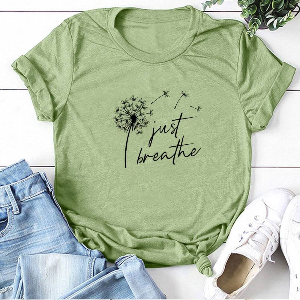 Dandelion Just Breathe - Green / XL - T-Shirts - Shirts & Tops - 16 - 2024