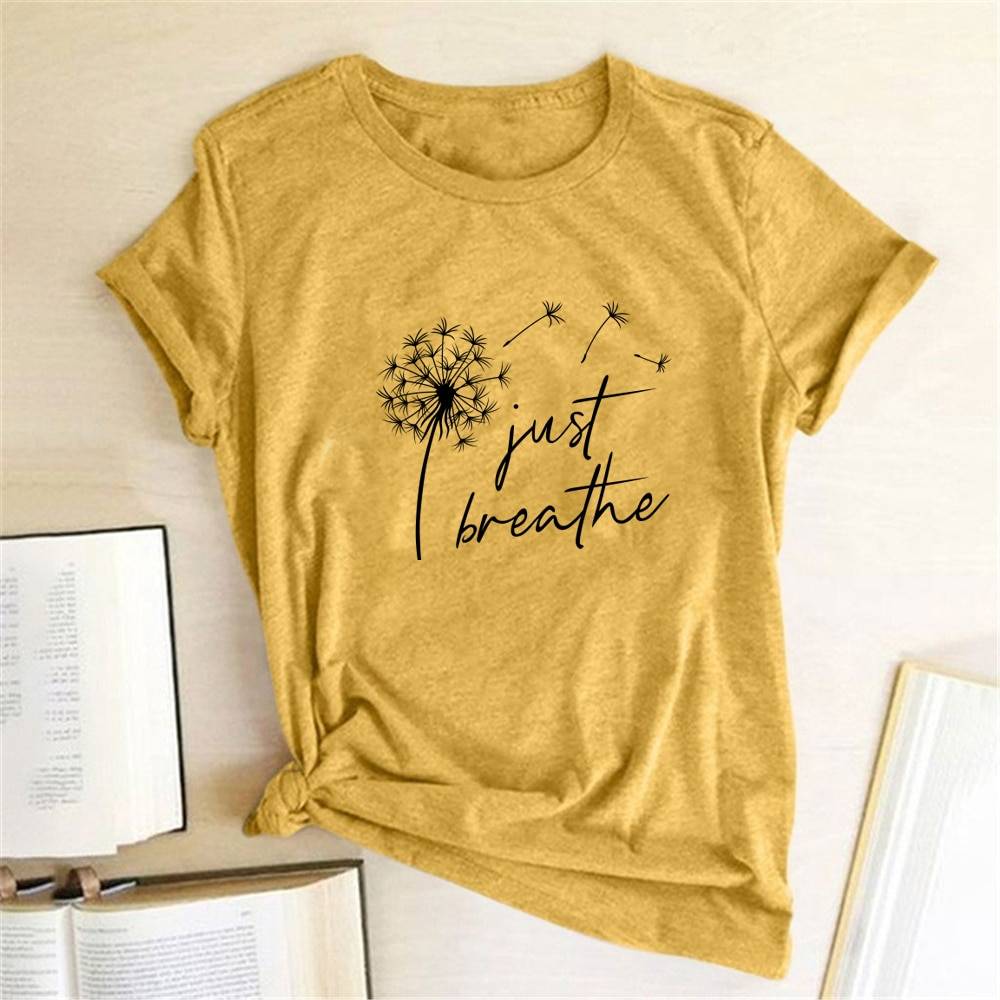 Dandelion Just Breathe - Yellow / XL - T-Shirts - Shirts & Tops - 17 - 2024