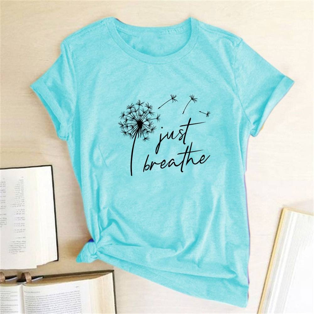 Dandelion Just Breathe - Light Blue / XL - T-Shirts - Shirts & Tops - 19 - 2024