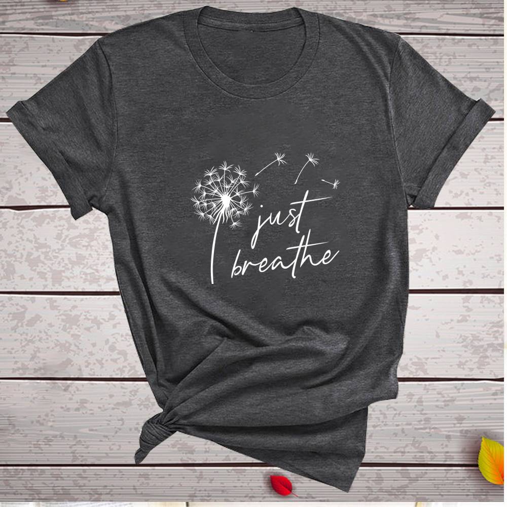 Dandelion Just Breathe - Gray / XL - T-Shirts - Shirts & Tops - 22 - 2024