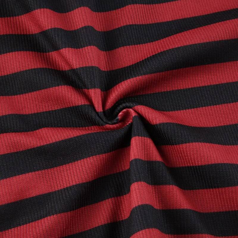 Dark Grunge Striped Crop Top - T-Shirts - Shirts & Tops - 12 - 2024