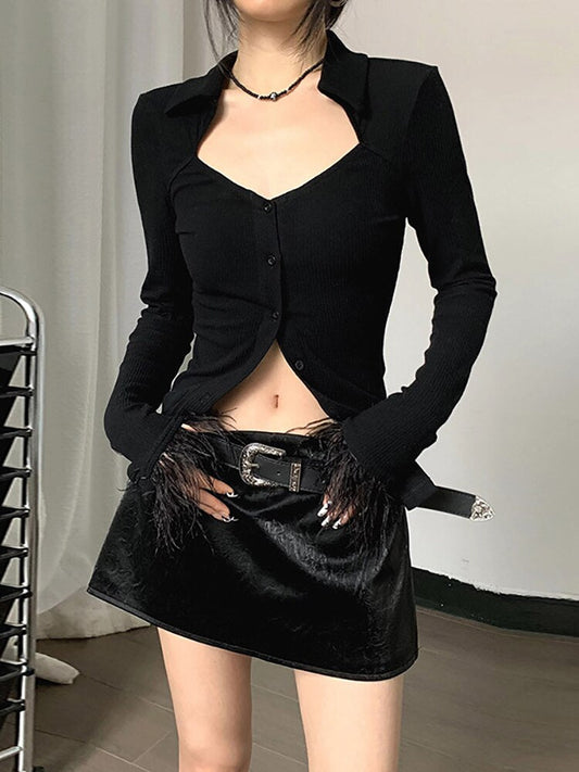 Dark Sexy Casual Blouses - T-Shirts - Dresses - 1 - 2024