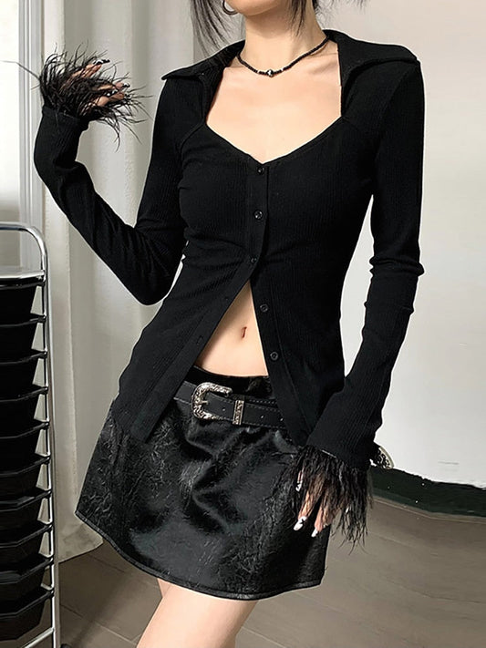 Dark Sexy Casual Blouses - T-Shirts - Dresses - 2 - 2024