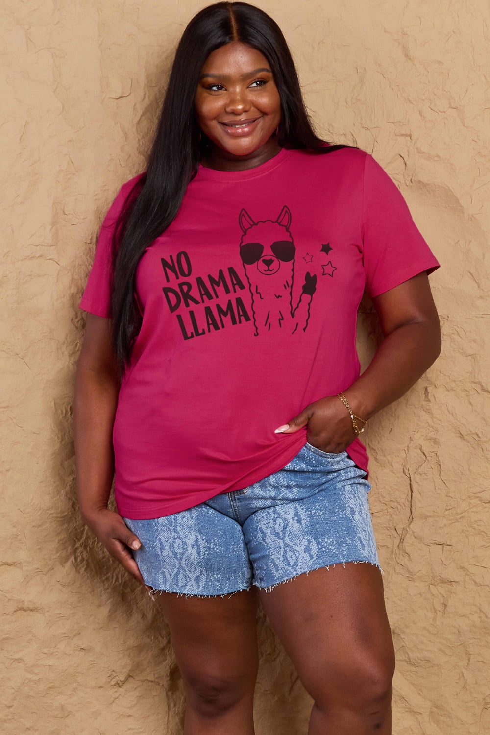 NO DRAMA LLAMA Graphic Cotton Tee - T-Shirts - Shirts & Tops - 4 - 2024