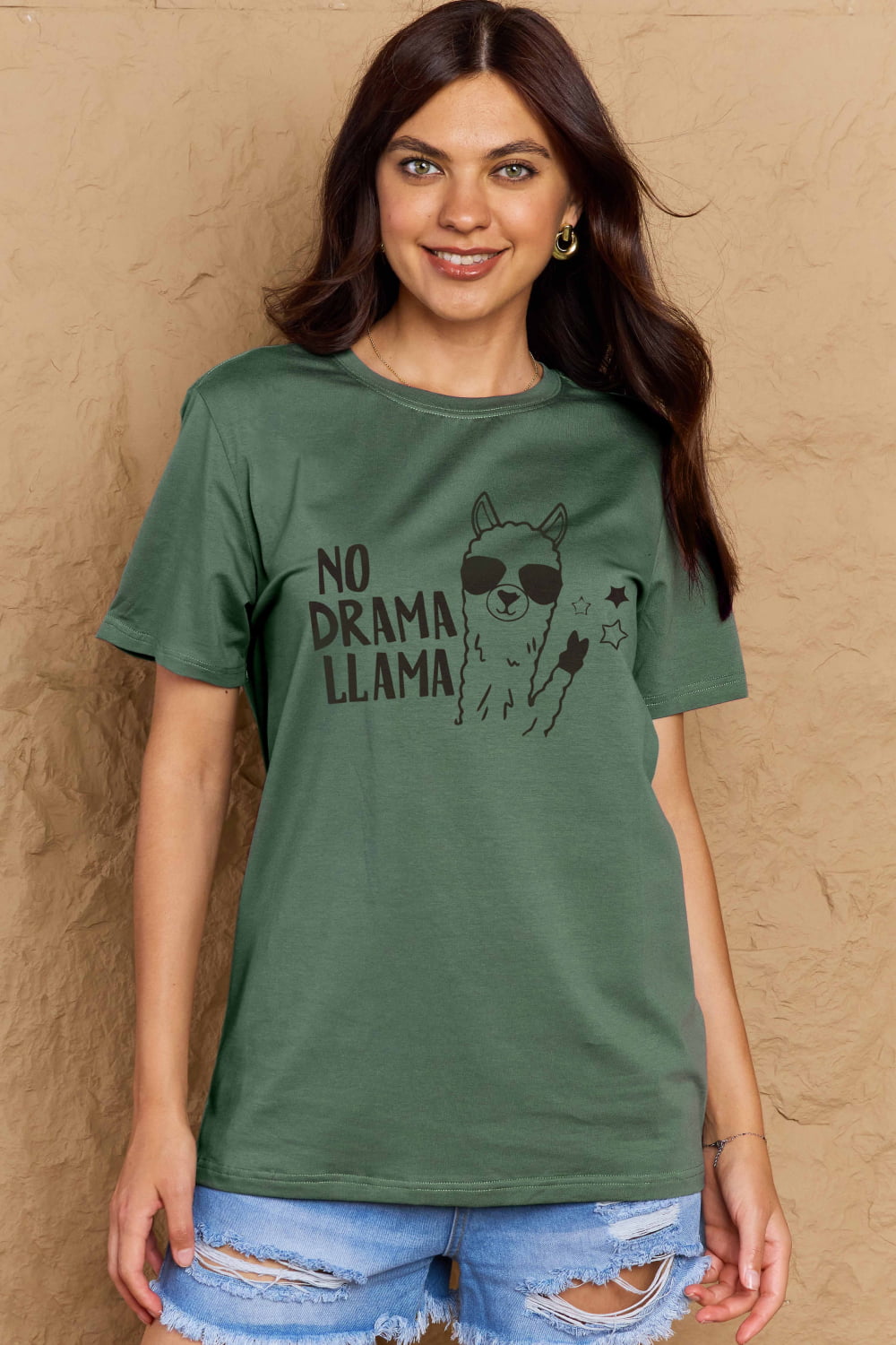 NO DRAMA LLAMA Graphic Cotton Tee - T-Shirts - Shirts & Tops - 20 - 2024