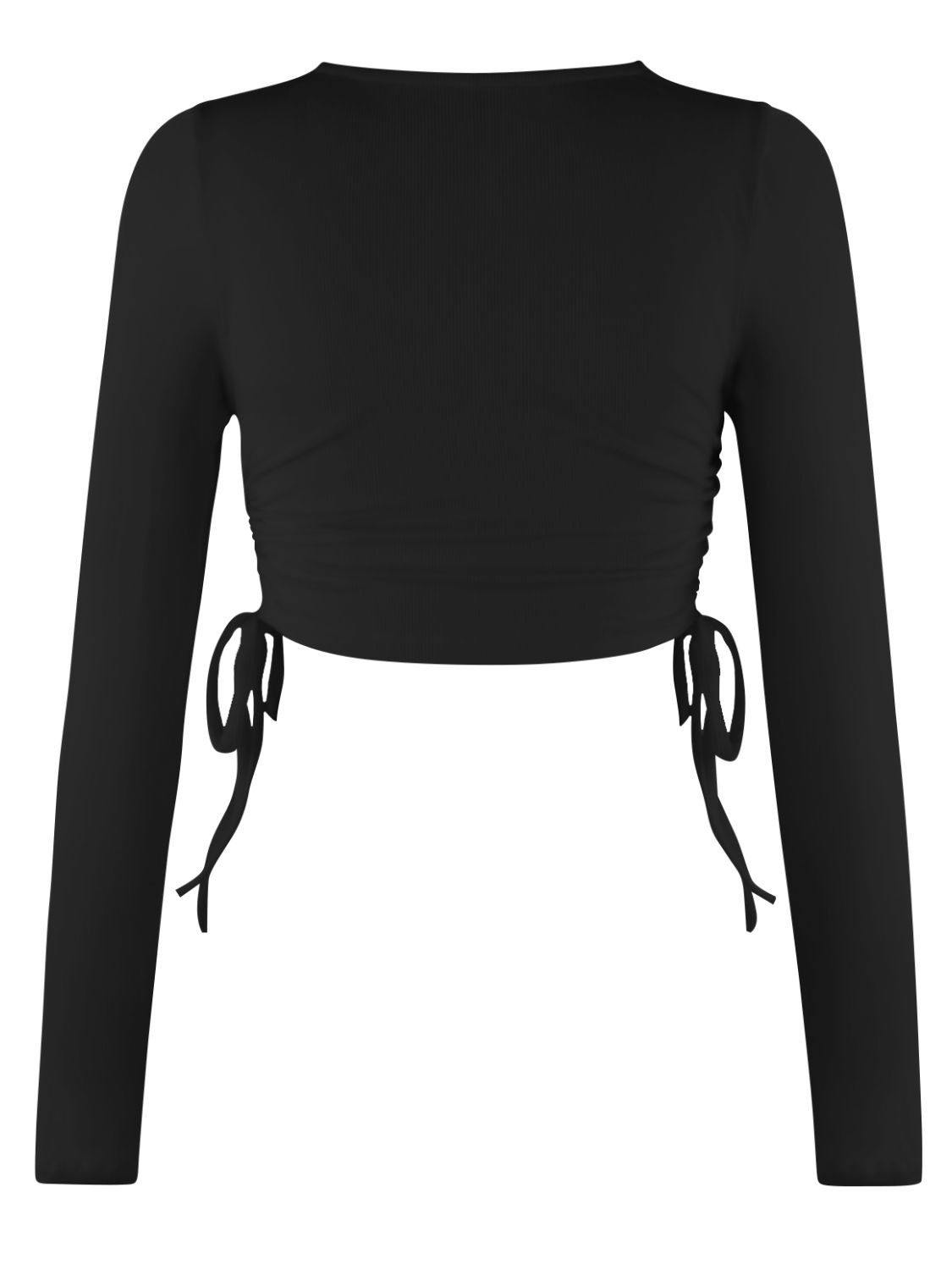 Drawstring Round Neck Long Sleeve Top - T-Shirts - Shirts & Tops - 12 - 2024