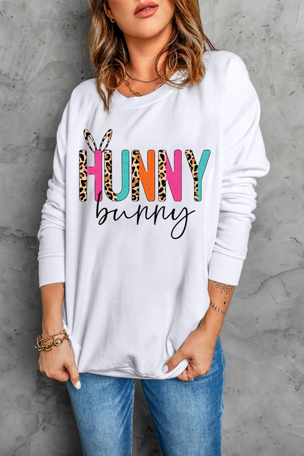 Easter HUNNY BUNNY Sweatshirt - White / S - T-Shirts - Shirts & Tops - 1 - 2024