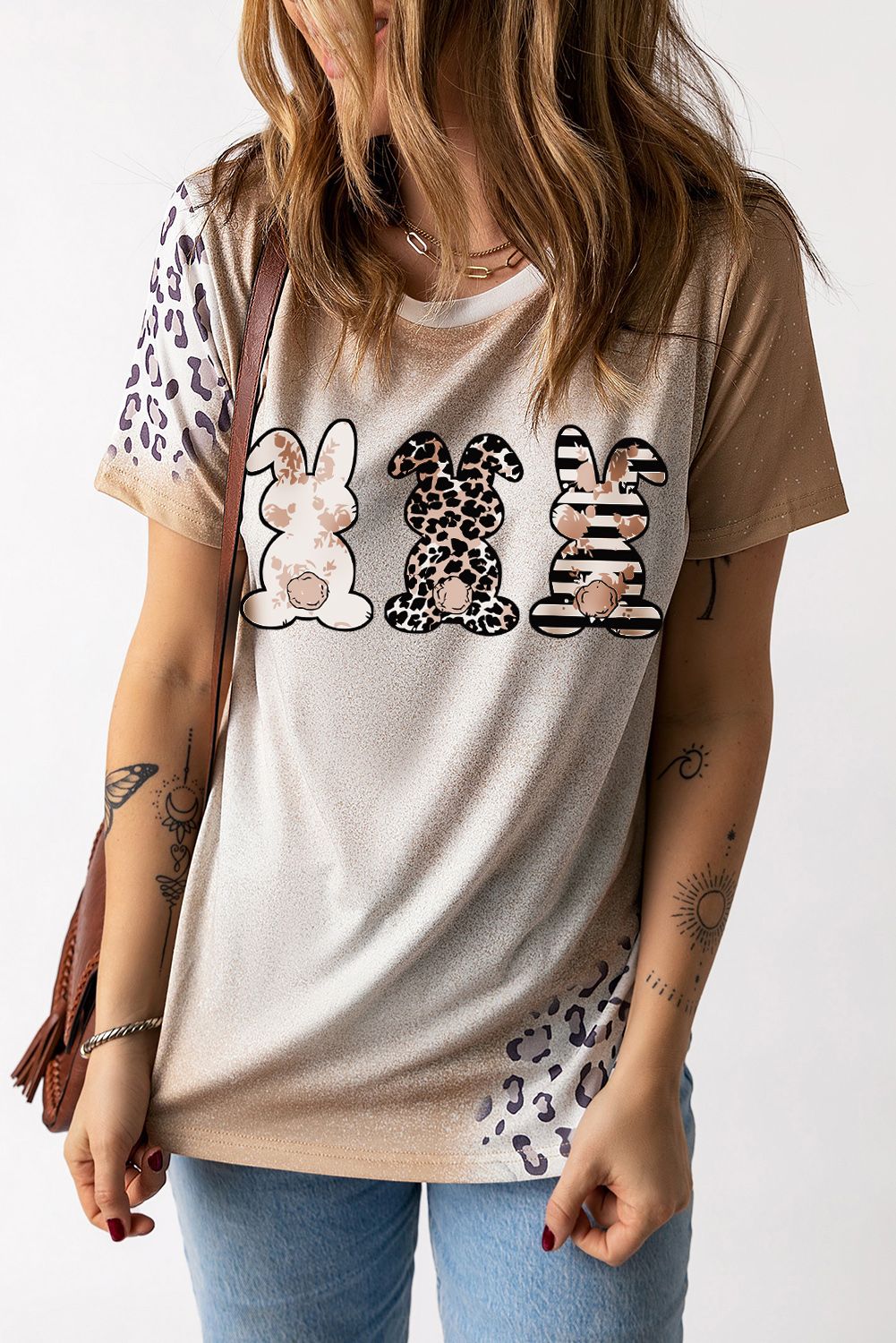 Easter Leopard Rabbit Graphic T-Shirt - T-Shirts - Shirts & Tops - 2 - 2024