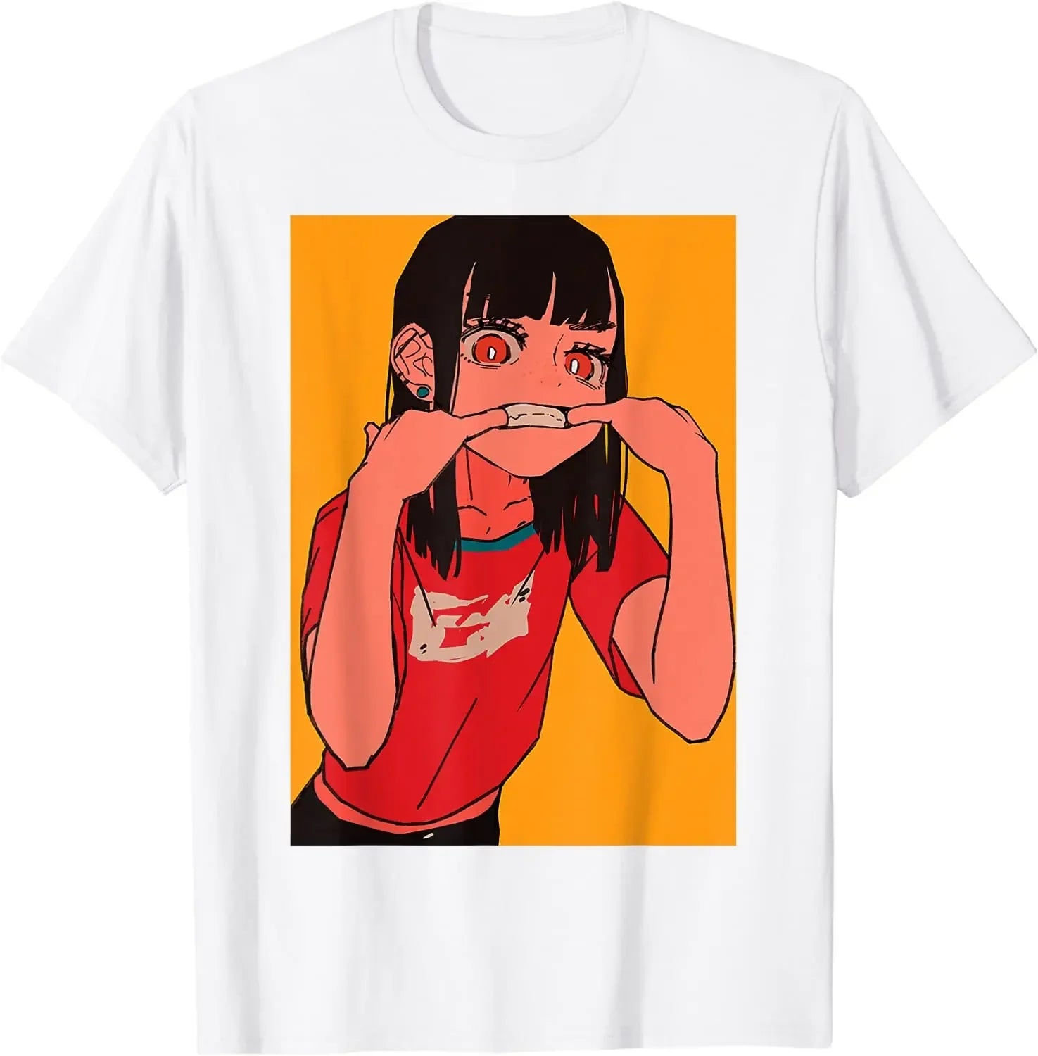 Edgy Anime-Inspired T-Shirt - White / S / No | CHINA - T-Shirts - T-Shirts - 3 - 2024