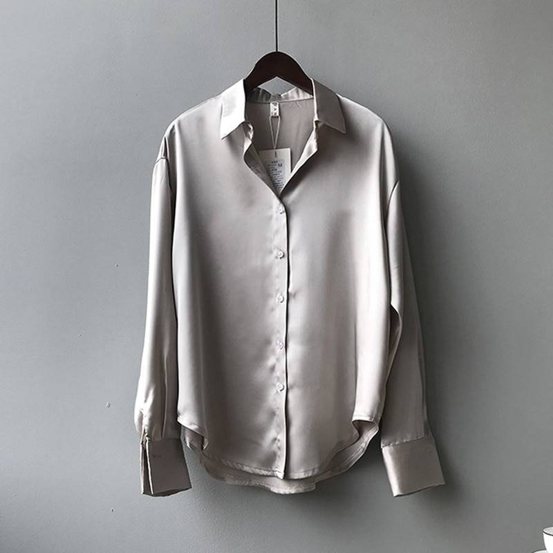 Elegant Silk Shirt - Gray / XL - T-Shirts - Shirts & Tops - 23 - 2024