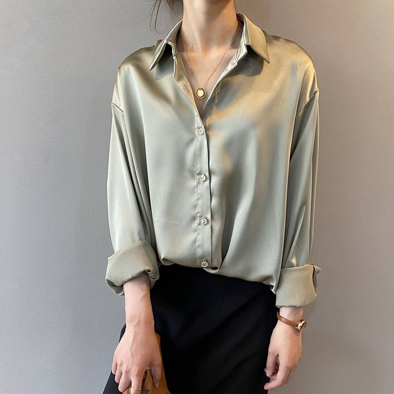 Elegant Silk Shirt - Green / XL - T-Shirts - Shirts & Tops - 24 - 2024