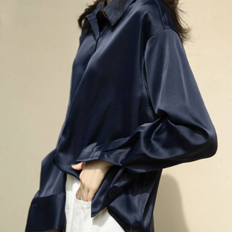 Elegant Silk Shirt - Blue / XL - T-Shirts - Shirts & Tops - 27 - 2024