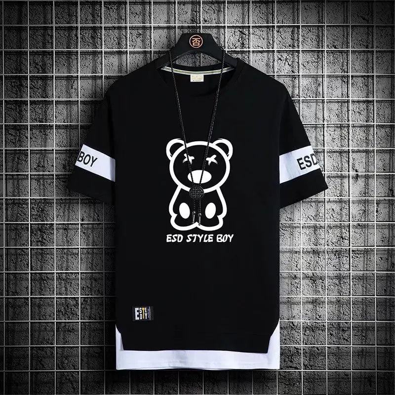 ’ESD Style Boy’ Korean Style Streetwear T-Shirt - Black / Asian size 3XL - T-Shirts - Shirts & Tops - 9 - 2024