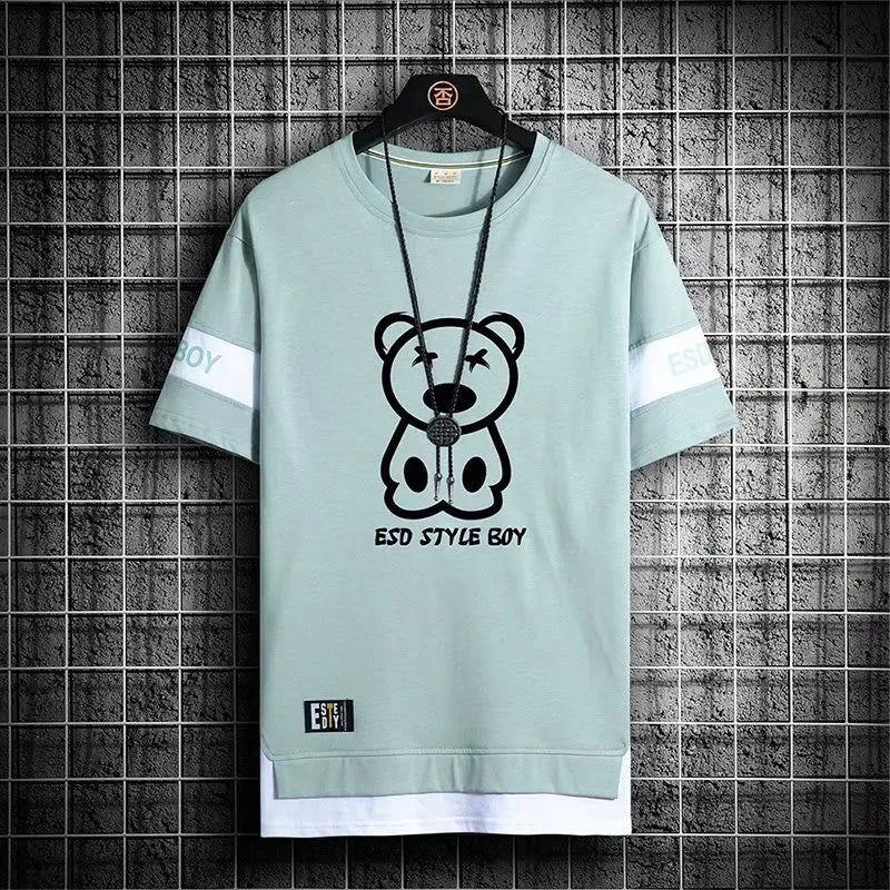 ’ESD Style Boy’ Korean Style Streetwear T-Shirt - Green / Asian size 3XL - T-Shirts - Shirts & Tops - 8 - 2024