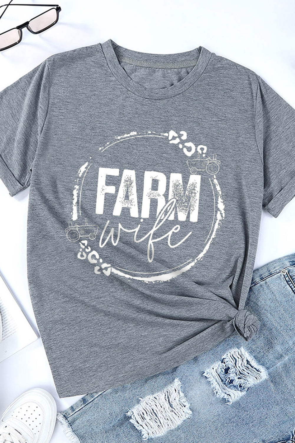 FARM WIFE Graphic Tee Shirt - Gray / S - T-Shirts - Shirts & Tops - 4 - 2024