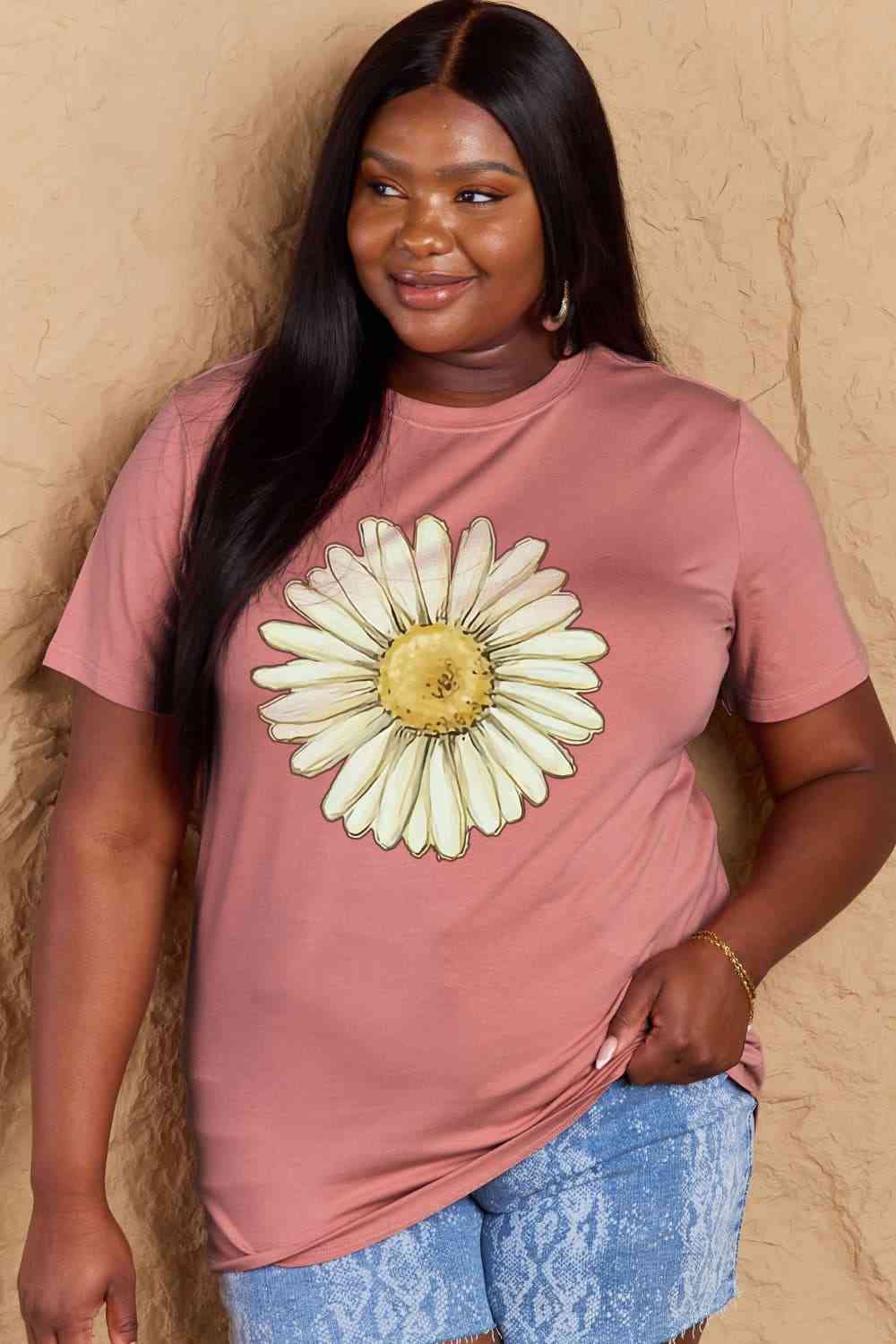 FLOWER Graphic Cotton Tee - Pink / S - T-Shirts - Shirts & Tops - 13 - 2024