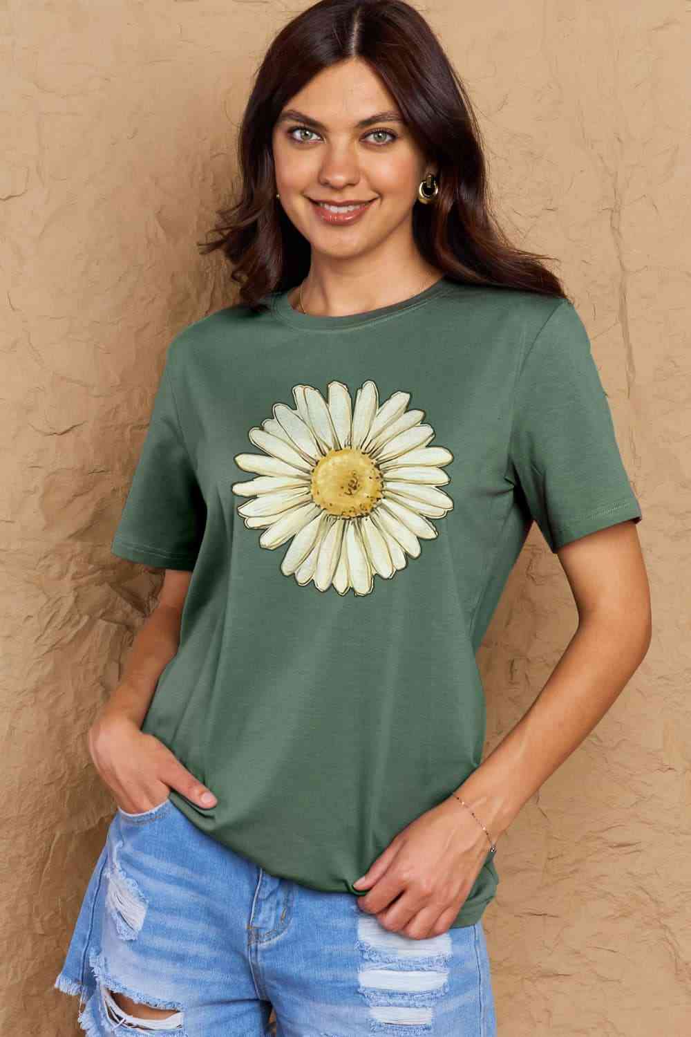 FLOWER Graphic Cotton Tee - T-Shirts - Shirts & Tops - 22 - 2024