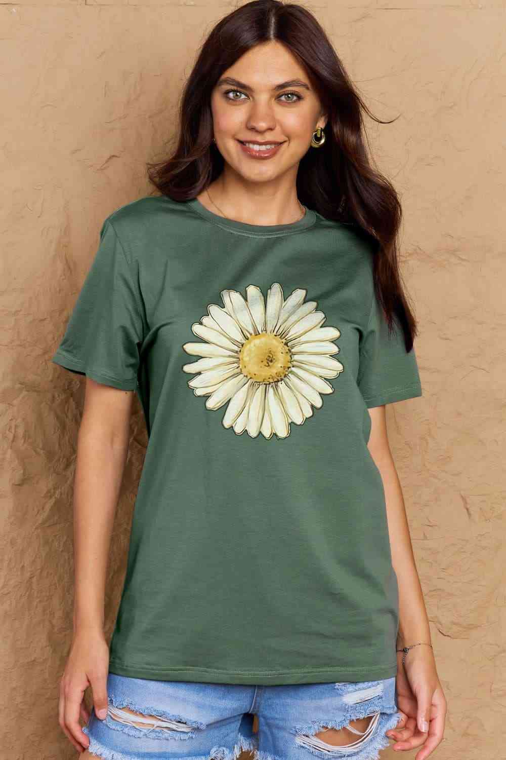 FLOWER Graphic Cotton Tee - T-Shirts - Shirts & Tops - 23 - 2024