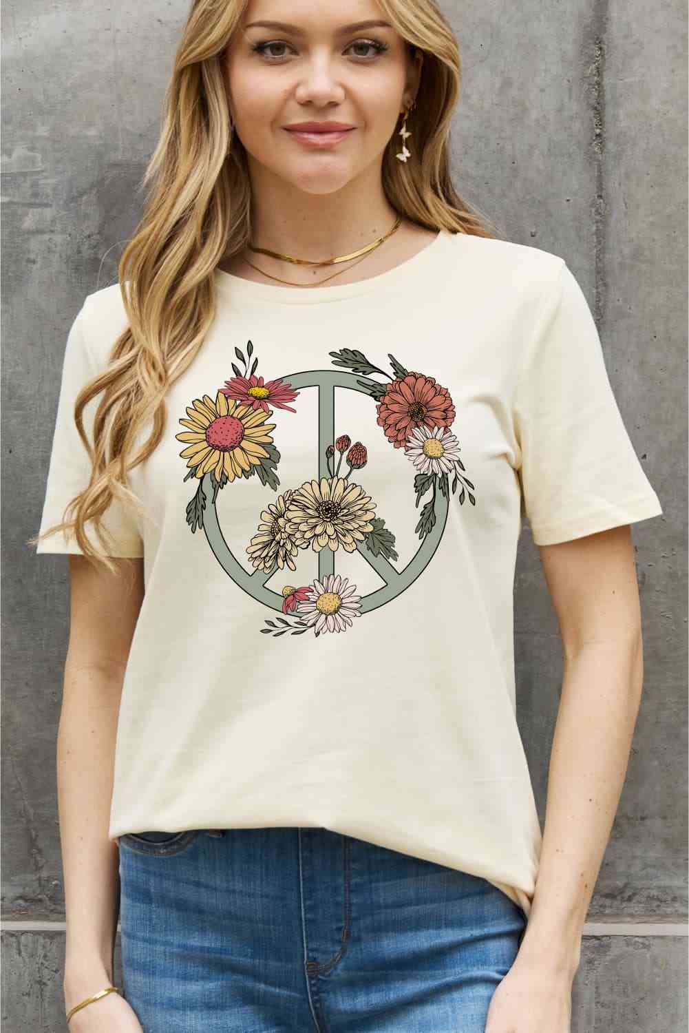 Flower Graphic Cotton Tee - White / S - T-Shirts - Shirts & Tops - 7 - 2024