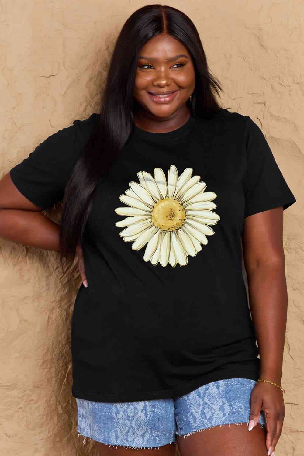 FLOWER Graphic Cotton Tee - Black / S - T-Shirts - Shirts & Tops - 7 - 2024