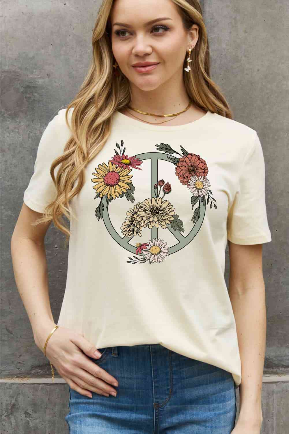 Flower Graphic Cotton Tee - T-Shirts - Shirts & Tops - 8 - 2024