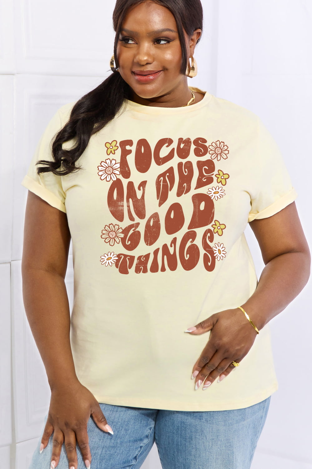 FOCUS ON THE GOOD THINGS Graphic Cotton Tee - T-Shirts - Shirts & Tops - 10 - 2024