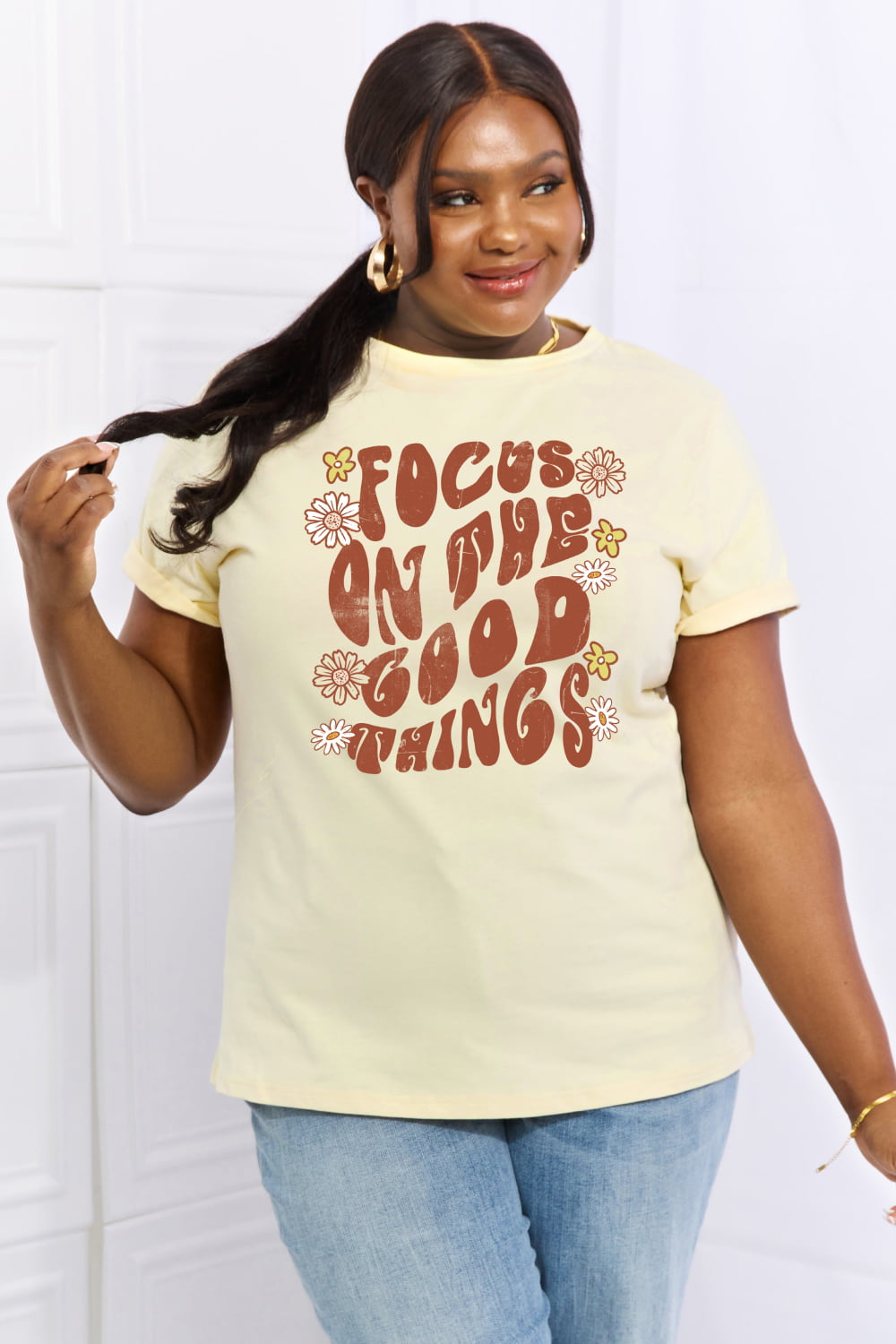 FOCUS ON THE GOOD THINGS Graphic Cotton Tee - T-Shirts - Shirts & Tops - 11 - 2024
