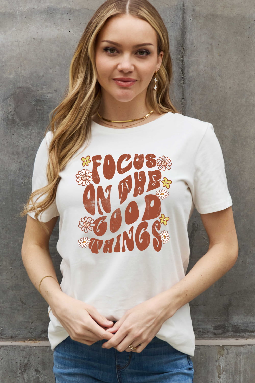 FOCUS ON THE GOOD THINGS Graphic Cotton Tee - T-Shirts - Shirts & Tops - 3 - 2024
