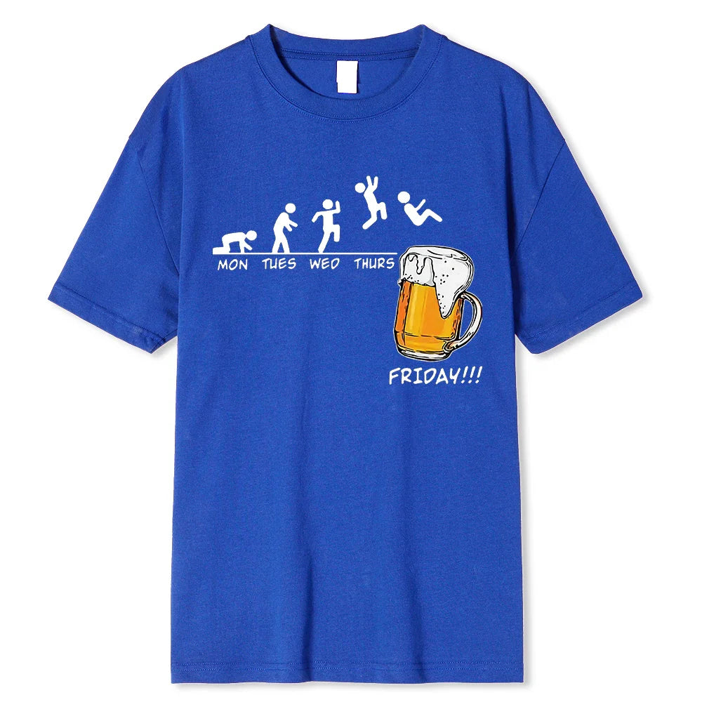 Friday Beer Print Men’s T-Shirt: Funny Hip Hop Streetwear - T-Shirts - Shirts & Tops - 2 - 2024