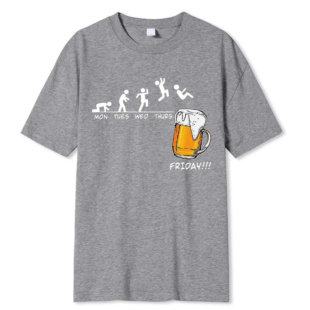 Friday Beer Print Men’s T-Shirt: Funny Hip Hop Streetwear - Gray / XXXL - T-Shirts - Shirts & Tops - 11 - 2024
