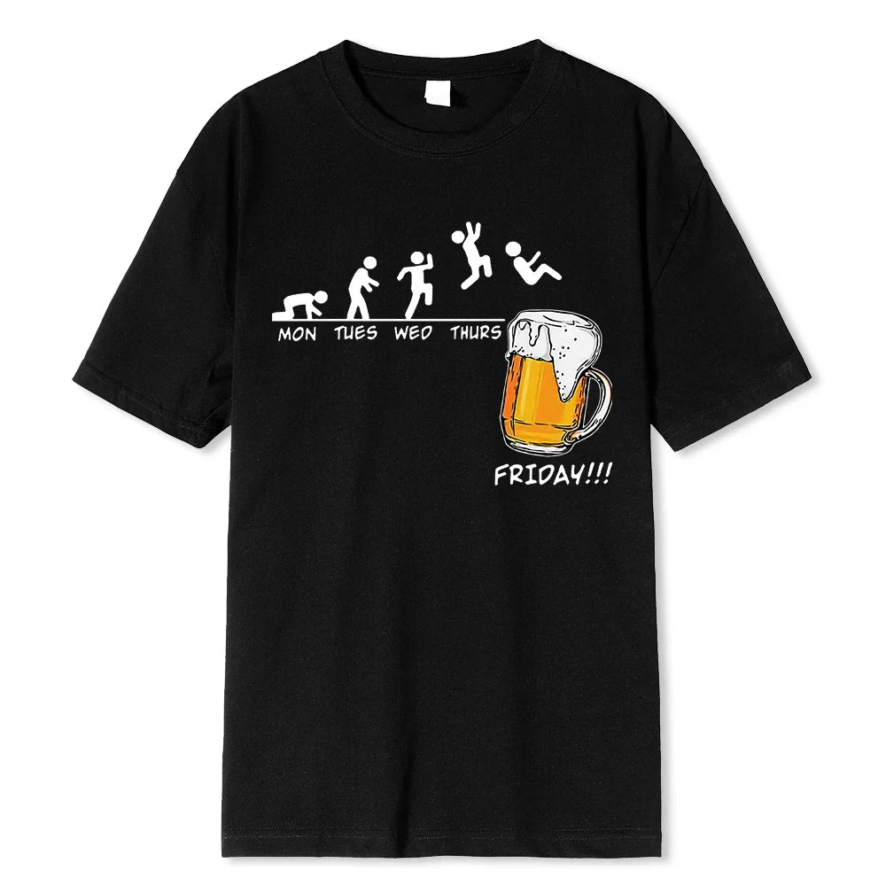 Friday Beer Print Men’s T-Shirt: Funny Hip Hop Streetwear - Black / XXXL - T-Shirts - Shirts & Tops - 14 - 2024