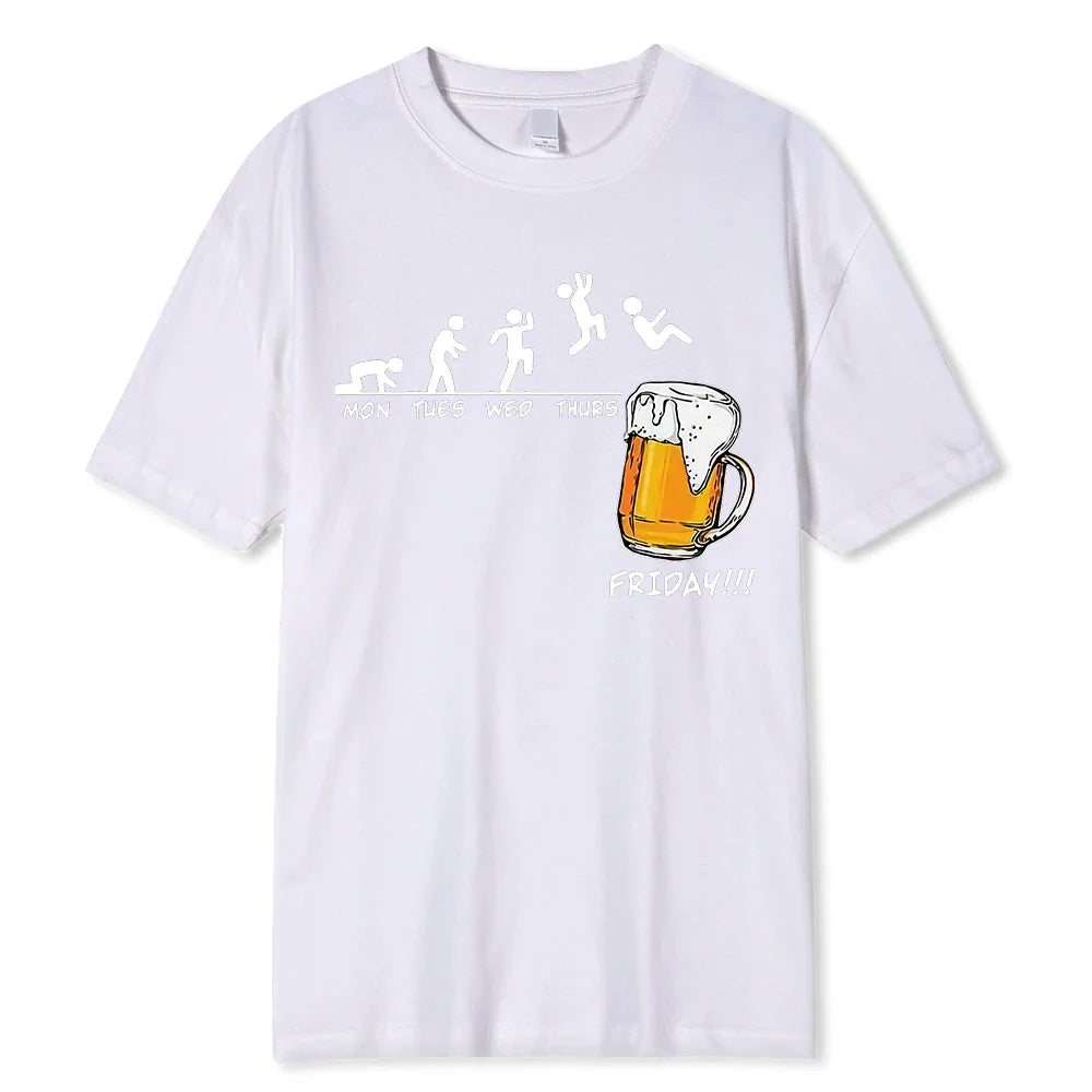 Friday Beer Print Men’s T-Shirt: Funny Hip Hop Streetwear - T-Shirts - Shirts & Tops - 8 - 2024