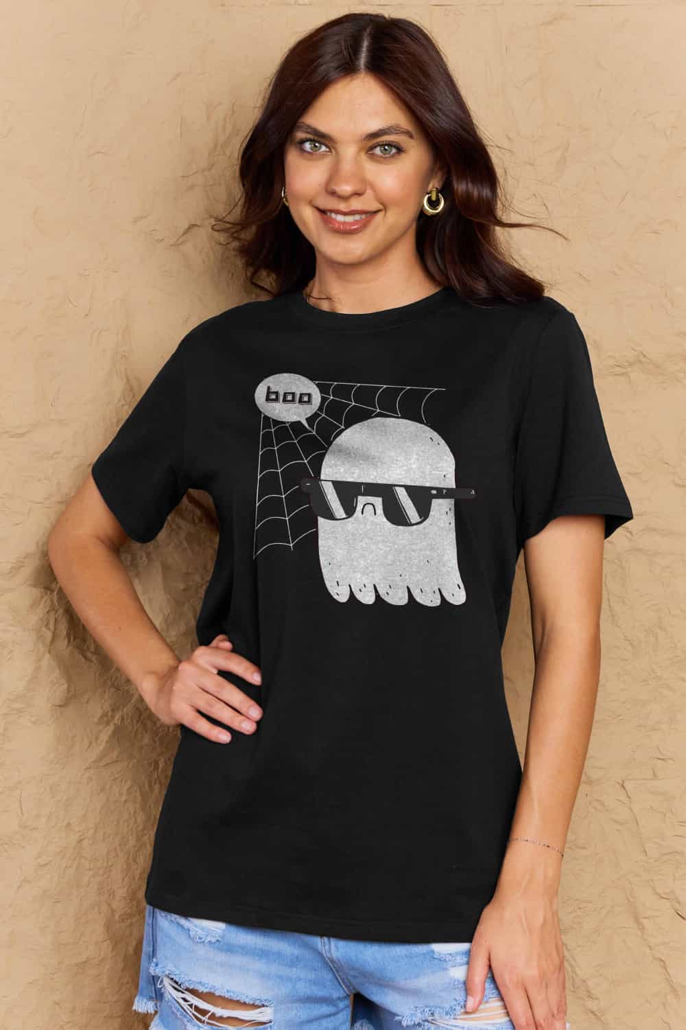 Full Size BOO Graphic Cotton T-Shirt - T-Shirts - Shirts & Tops - 23 - 2024