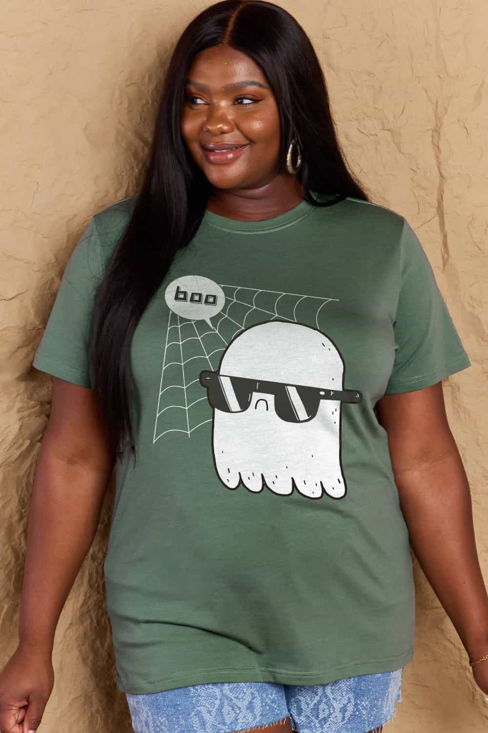 Full Size BOO Graphic Cotton T-Shirt - Green / S - T-Shirts - Shirts & Tops - 25 - 2024
