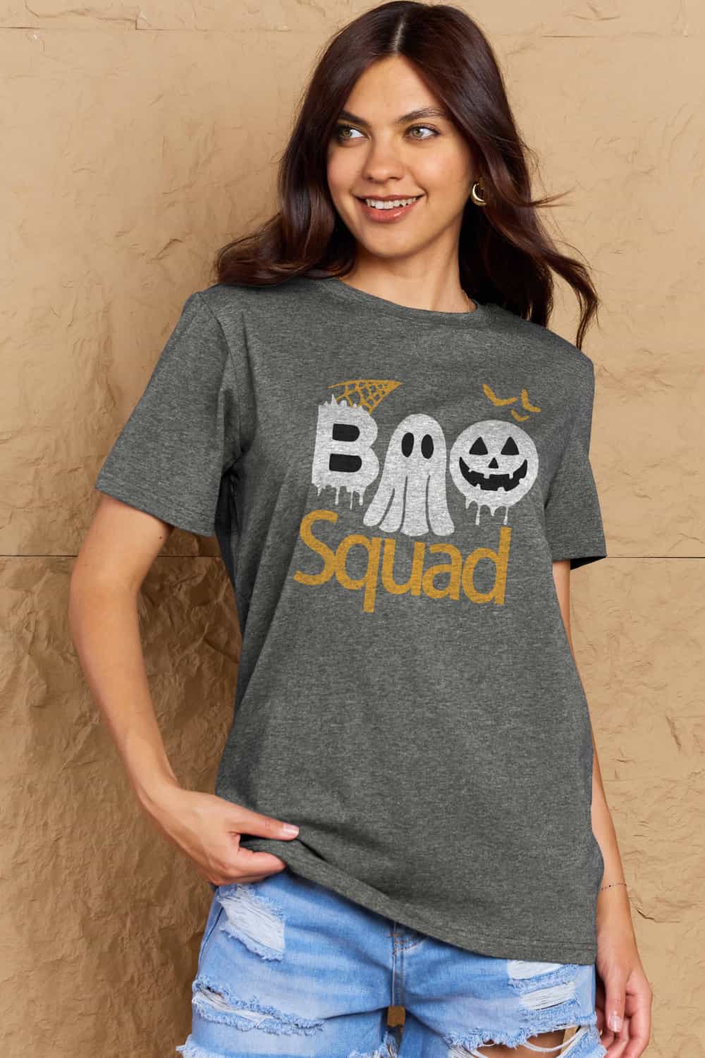 Full Size BOO SQUAD Graphic Cotton T-Shirt - T-Shirts - Shirts & Tops - 16 - 2024