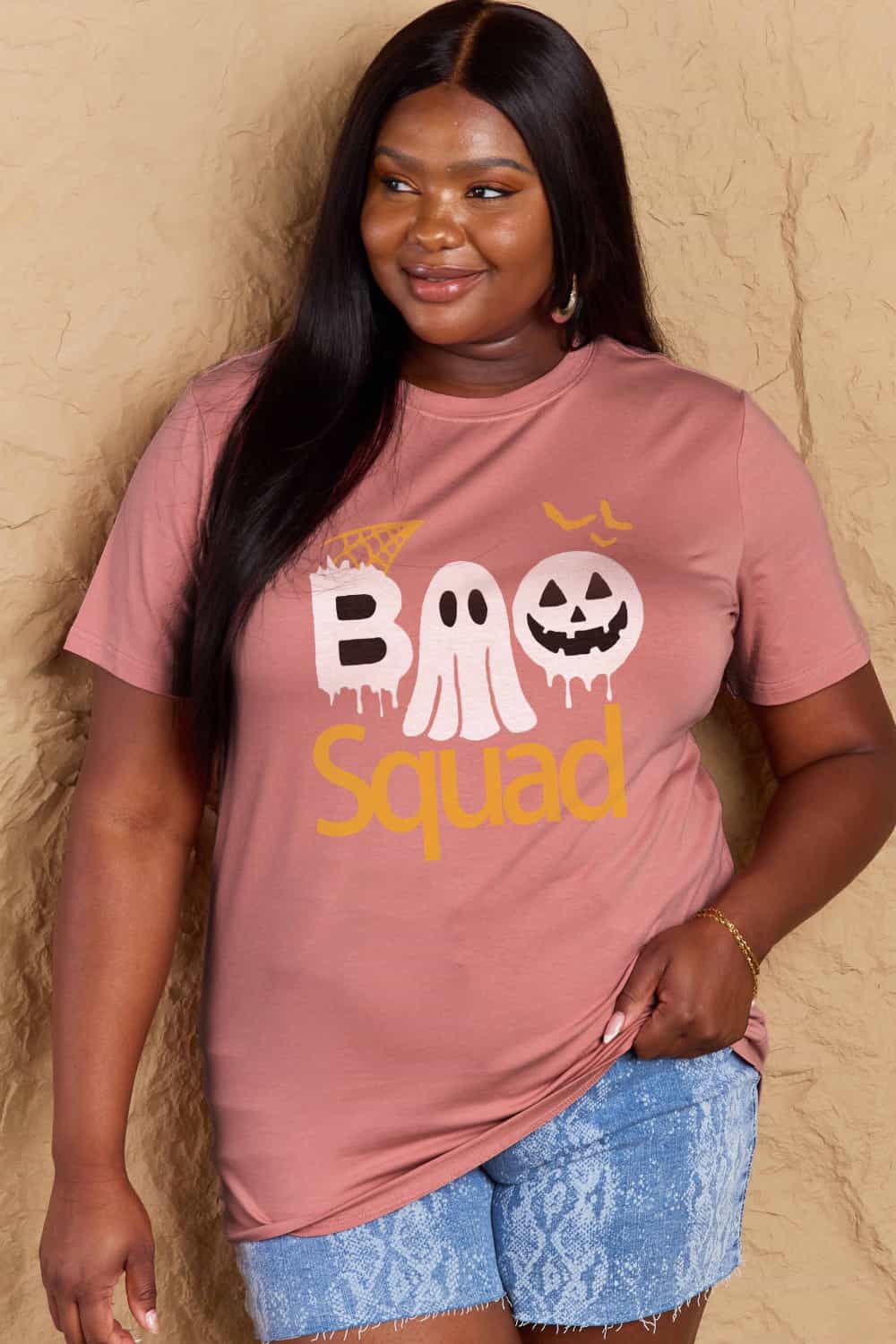 Full Size BOO SQUAD Graphic Cotton T-Shirt - Pink / S - T-Shirts - Shirts & Tops - 19 - 2024