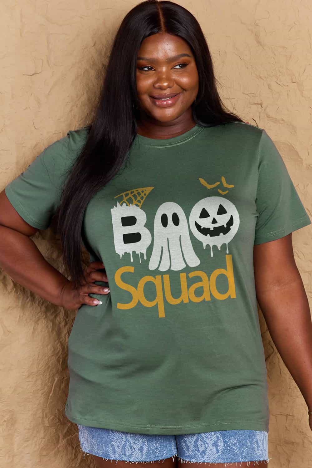 Full Size BOO SQUAD Graphic Cotton T-Shirt - Green / S - T-Shirts - Shirts & Tops - 25 - 2024