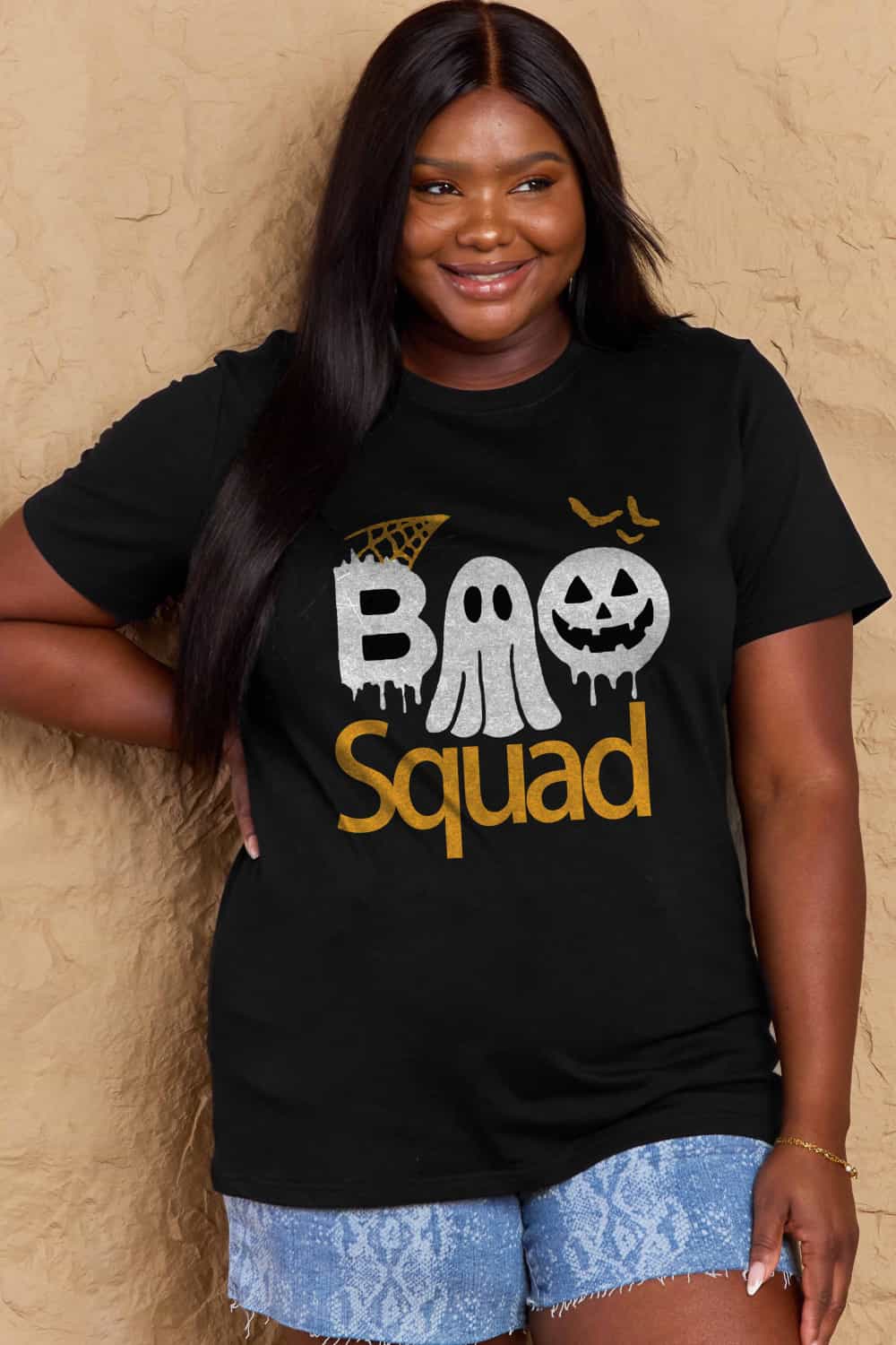 Full Size BOO SQUAD Graphic Cotton T-Shirt - Black / S - T-Shirts - Shirts & Tops - 7 - 2024