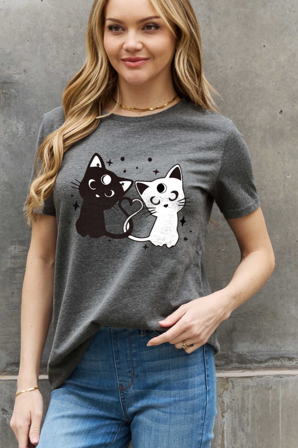 Full Size Cats Graphic Cotton Tee - T-Shirts - Shirts & Tops - 8 - 2024