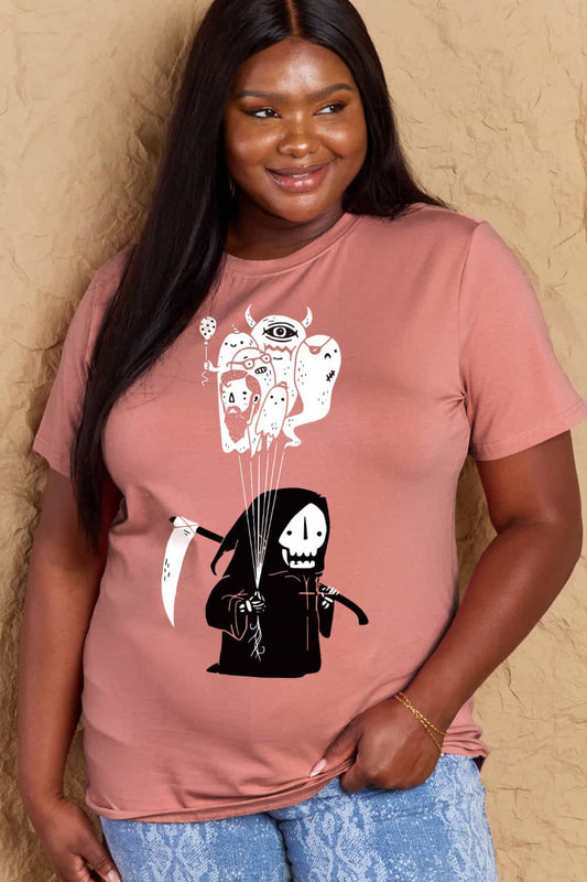 Full Size Death Graphic T-Shirt - Pink / S - T-Shirts - Shirts & Tops - 1 - 2024