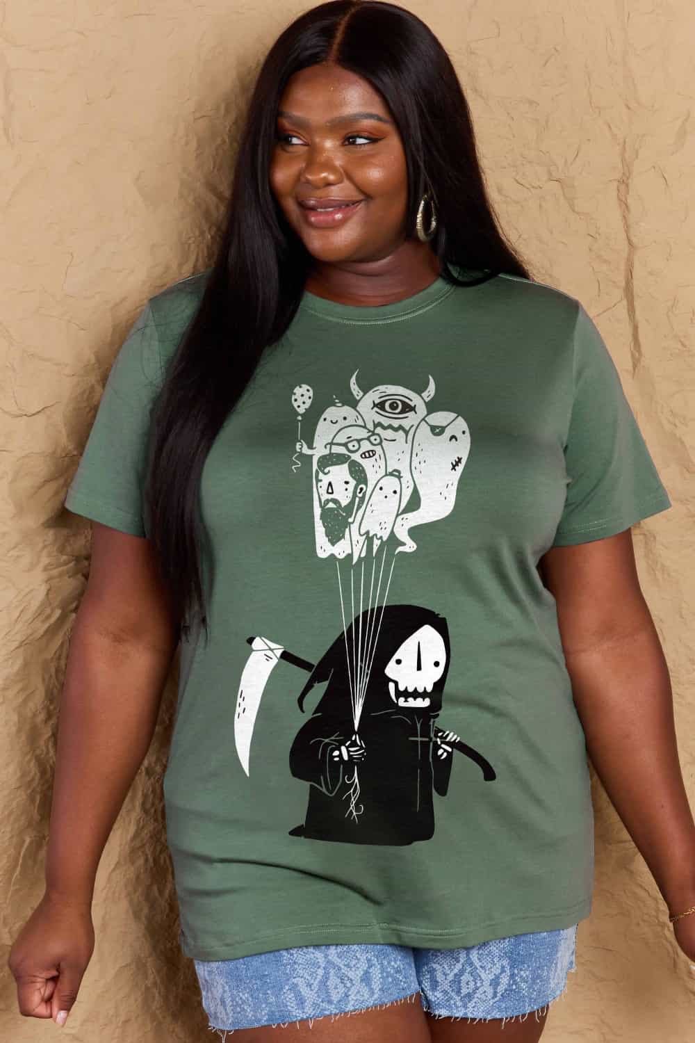 Full Size Death Graphic T-Shirt - Green / S - T-Shirts - Shirts & Tops - 13 - 2024