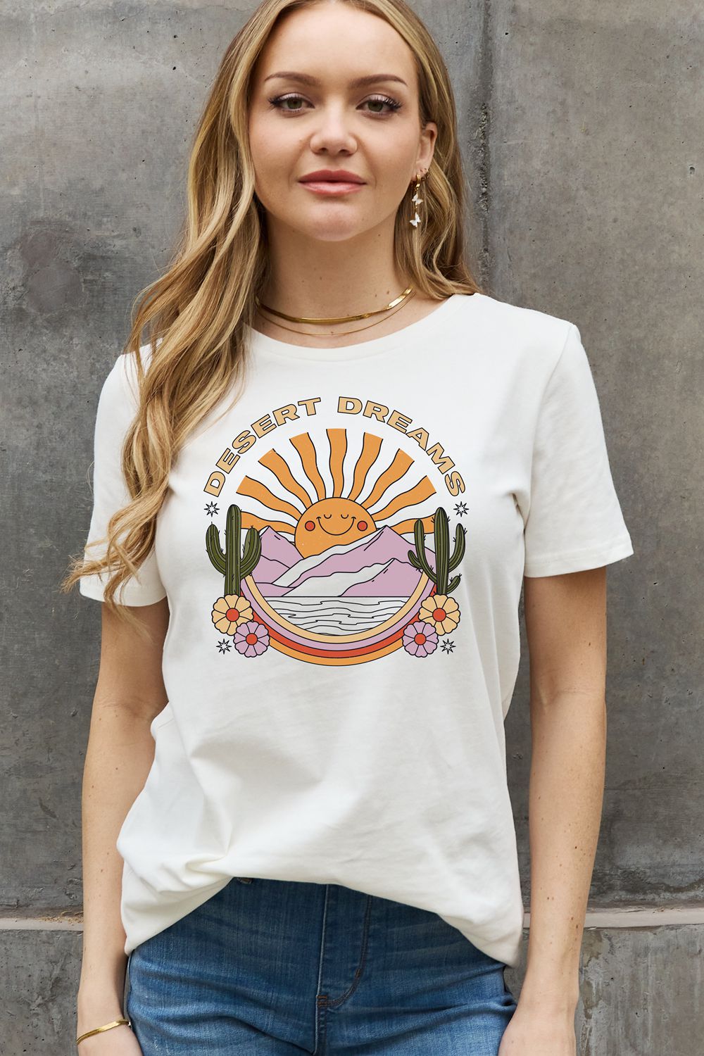 Full Size DESERT DREAMS Graphic Cotton Tee - T-Shirts - Shirts & Tops - 1 - 2024