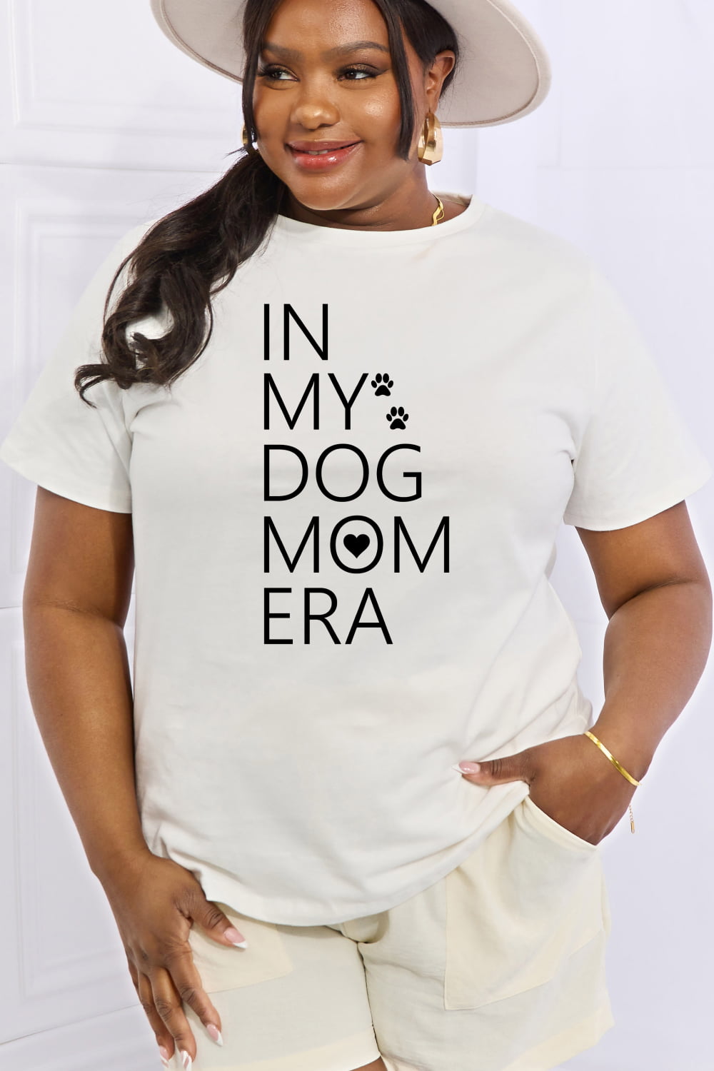 Full Size IN MY DOG MOM ERA Graphic Cotton Tee - White / S - T-Shirts - Shirts & Tops - 1 - 2024