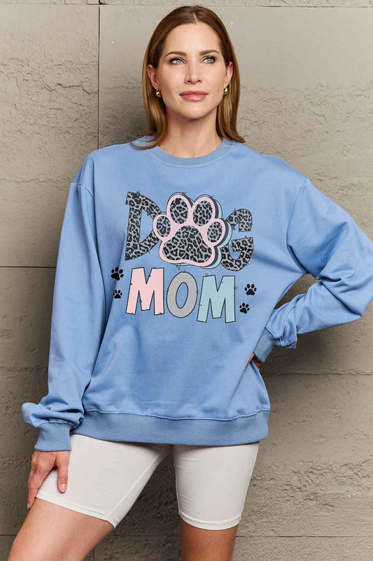 Full Size DOG MOM Graphic Sweatshirt - Blue / S - T-Shirts - Shirts & Tops - 1 - 2024