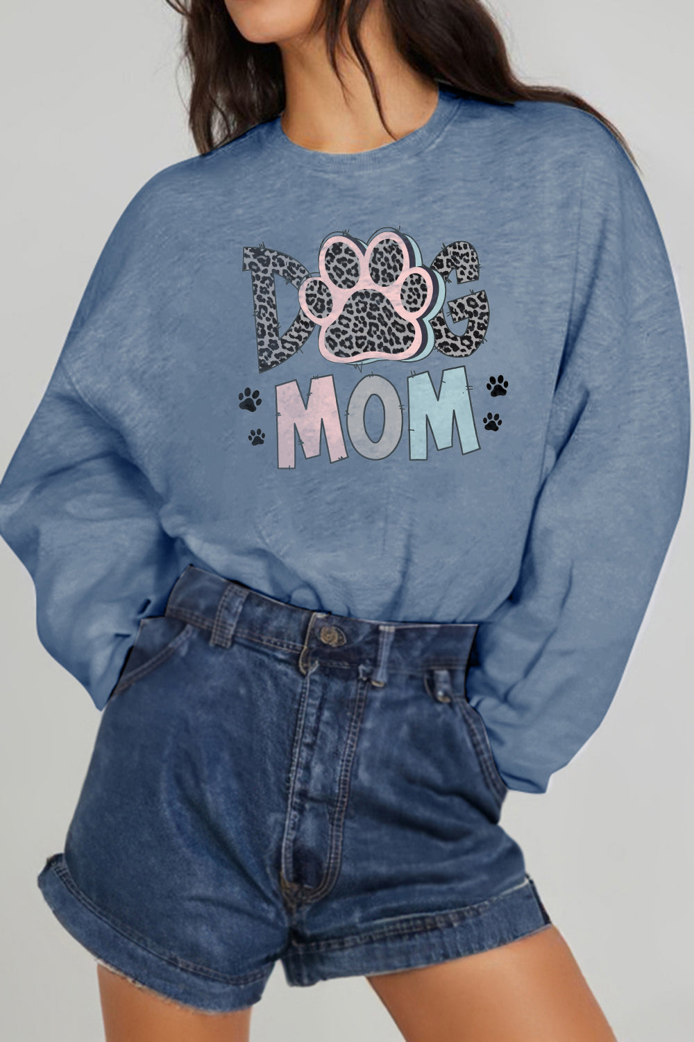 Full Size DOG MOM Graphic Sweatshirt - T-Shirts - Shirts & Tops - 7 - 2024