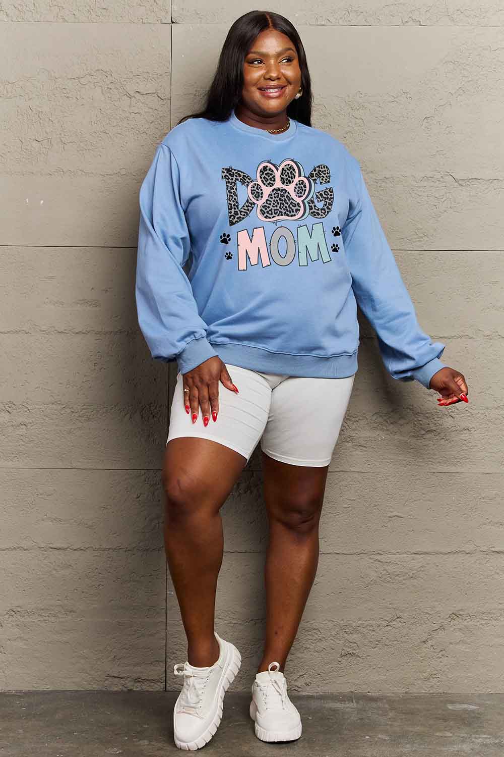 Full Size DOG MOM Graphic Sweatshirt - T-Shirts - Shirts & Tops - 6 - 2024