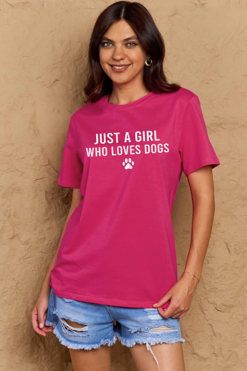 Full Size Dog Paw Graphic Cotton T-Shirt - Pink / S - T-Shirts - Shirts & Tops - 1 - 2024