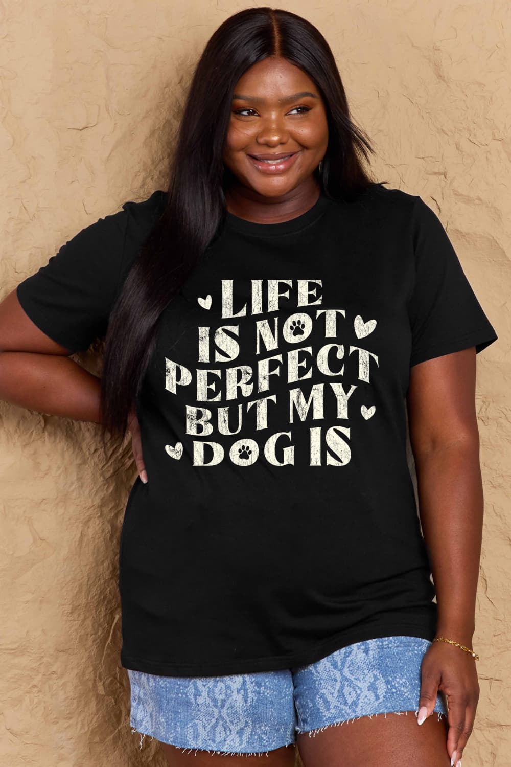 Full Size Dog Slogan Graphic Cotton T-Shirt - Black / S - T-Shirts - Shirts & Tops - 25 - 2024