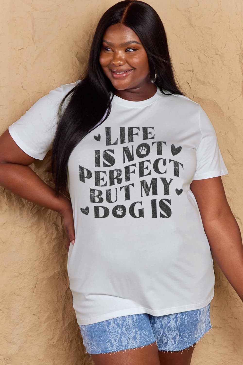 Full Size Dog Slogan Graphic Cotton T-Shirt - T-Shirts - Shirts & Tops - 19 - 2024