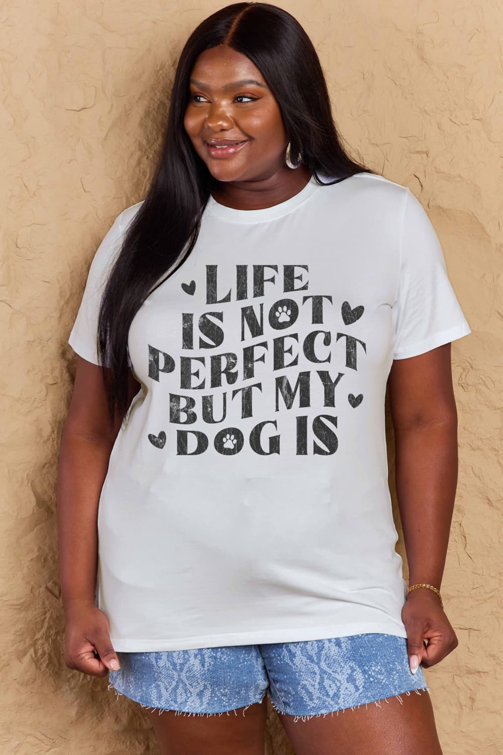 Full Size Dog Slogan Graphic Cotton T-Shirt - White / S - T-Shirts - Shirts & Tops - 20 - 2024